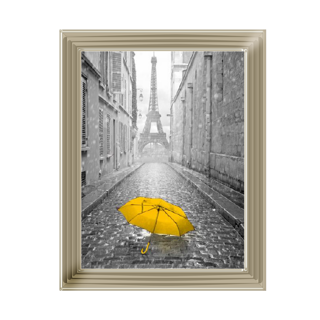 CY173 Lone yellow Umbrella Paris