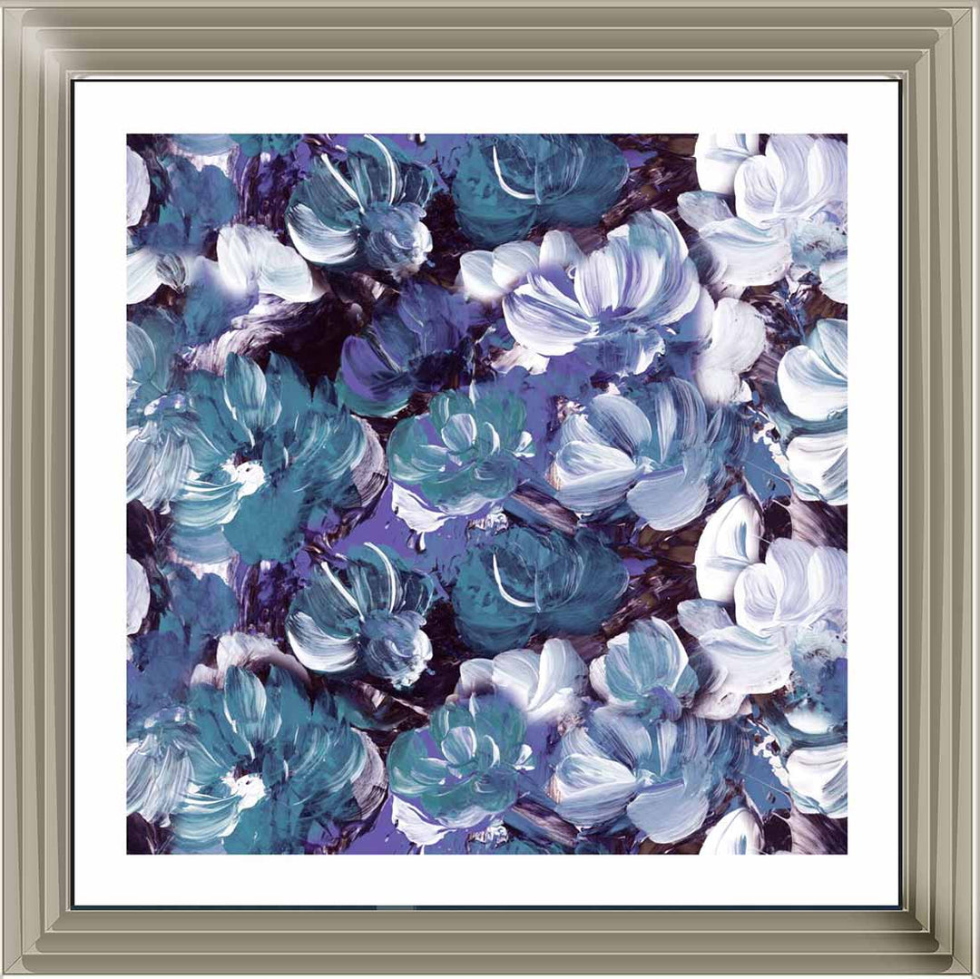 AB447 blue floral abstract
