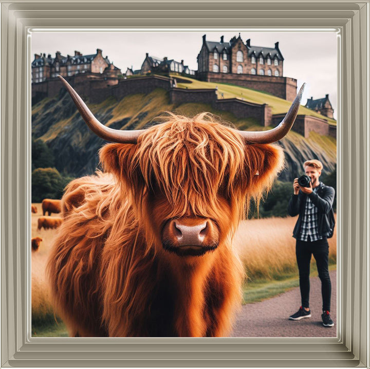 AN1111 HIGHLAND COW EDINBURGH CASTLE SHOOT