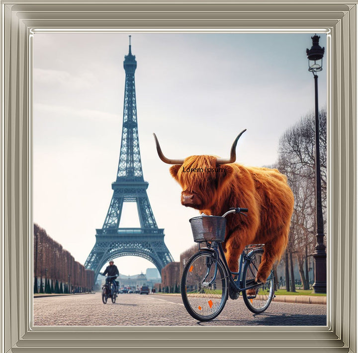 AN1110 COW BIKE RIDING AROUND EIFFEL TOWER