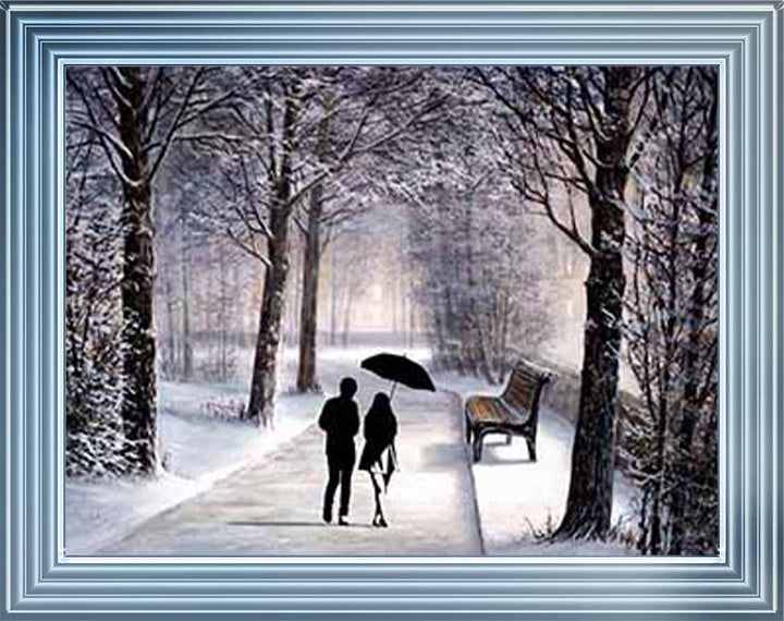 FG742 Couple Walking on Snow