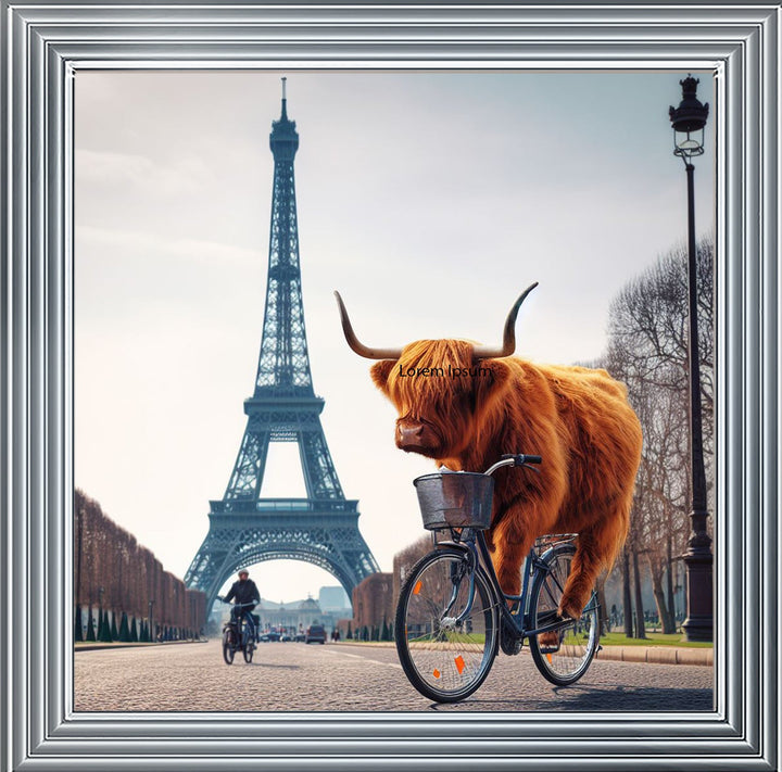 AN1110 COW BIKE RIDING AROUND EIFFEL TOWER