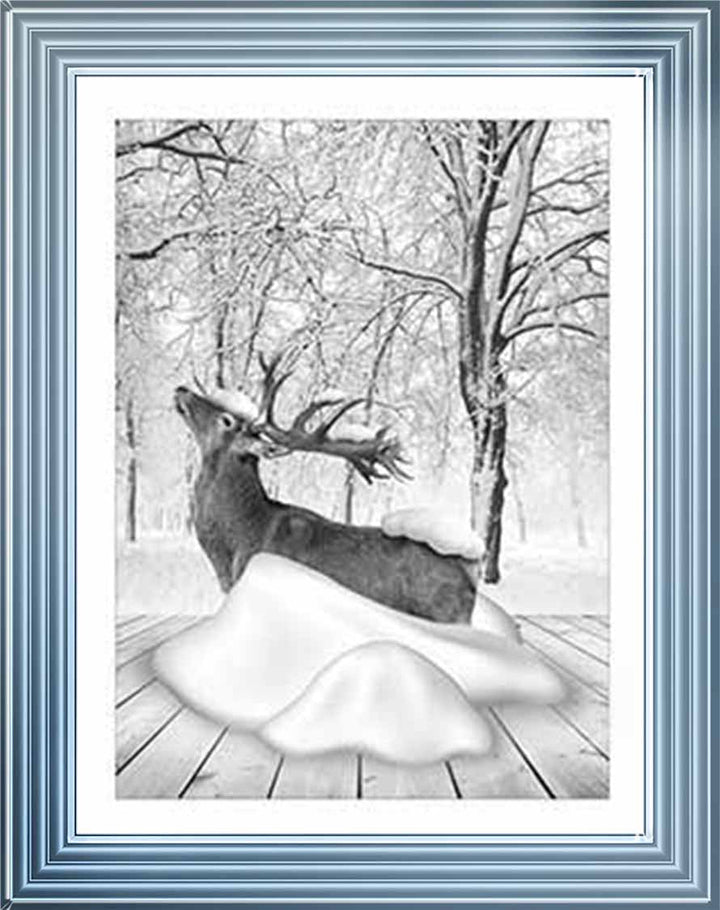 AN749-B&W Dear on Winter Snow l