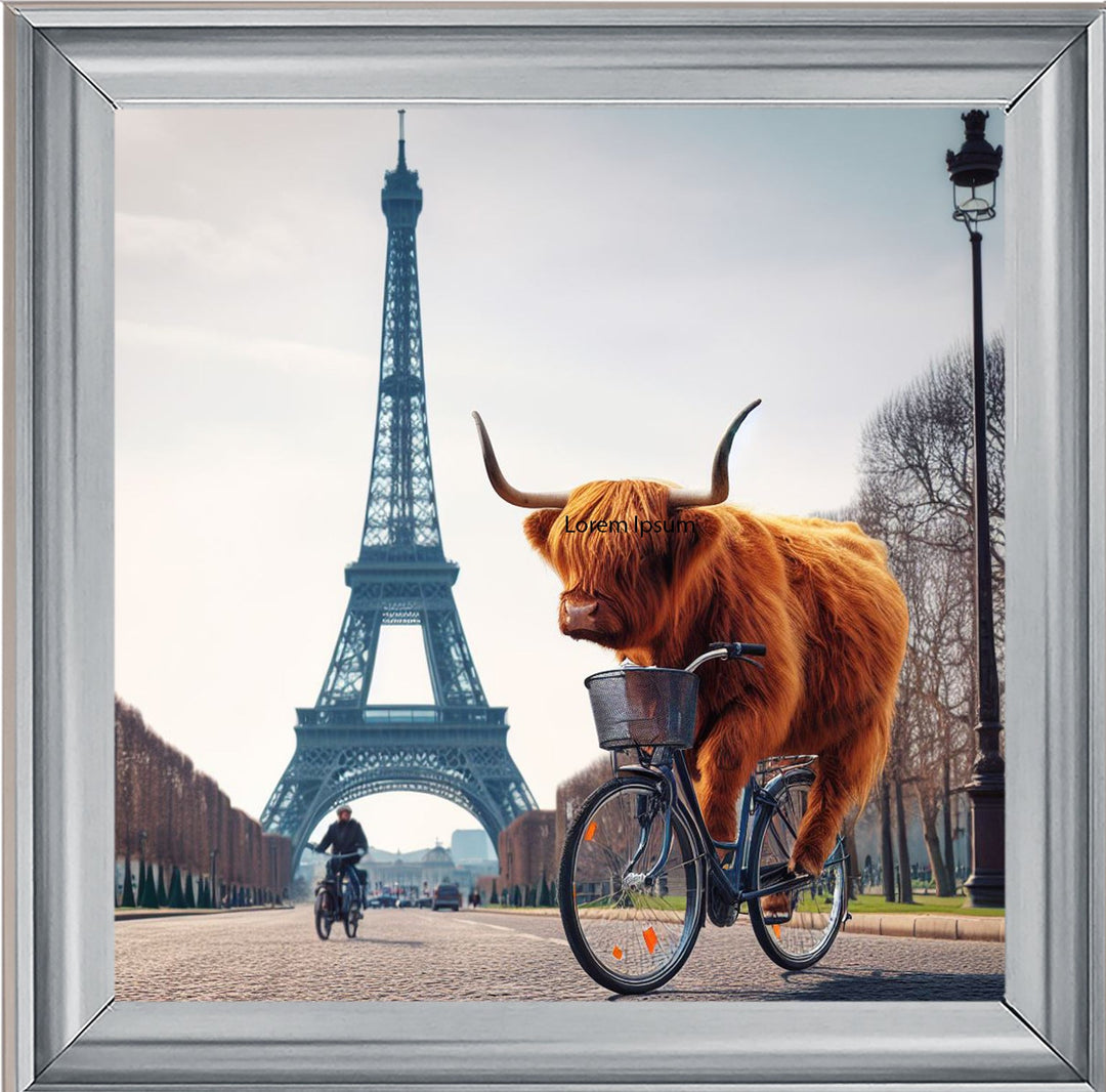 AN1110 COW BIKE RIDING AROUND EIFFEL TOWER