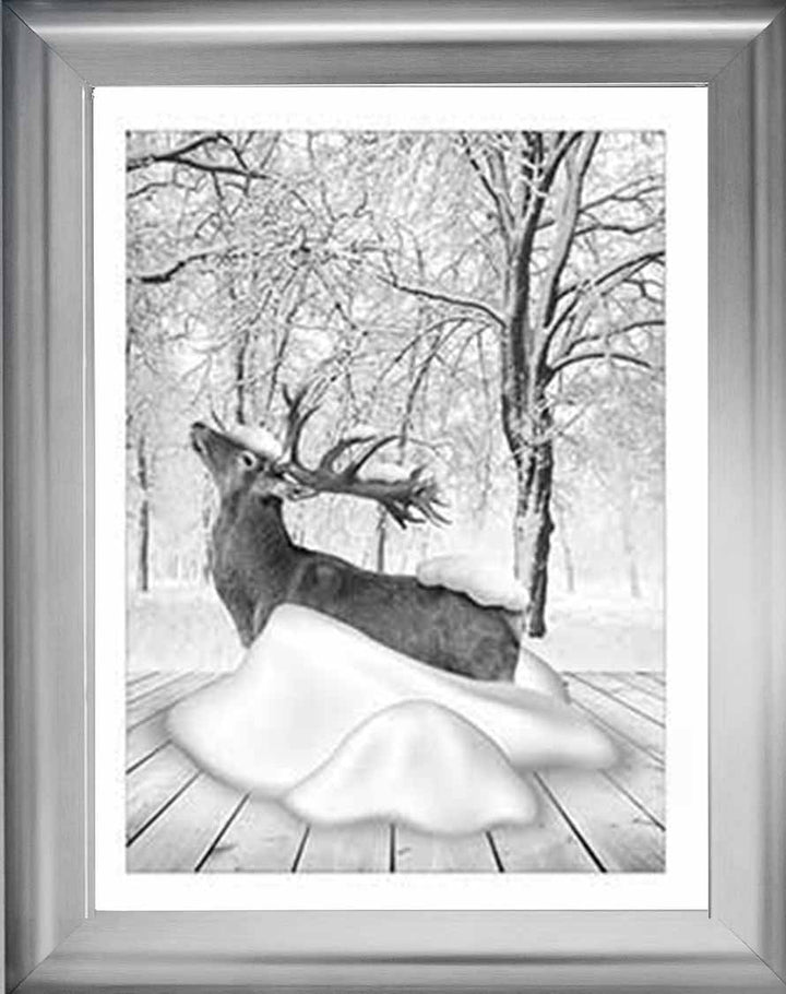 AN749-B&W Dear on Winter Snow l