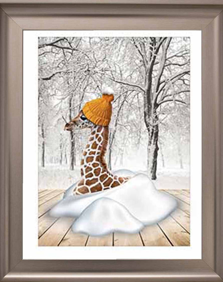 AN752-C Giraffe on Winter Snow ll