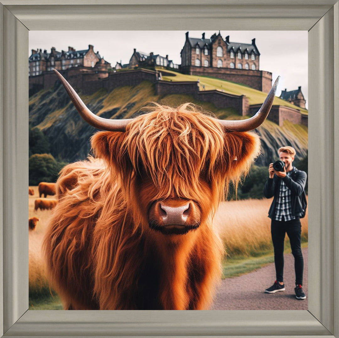 AN1111 HIGHLAND COW EDINBURGH CASTLE SHOOT
