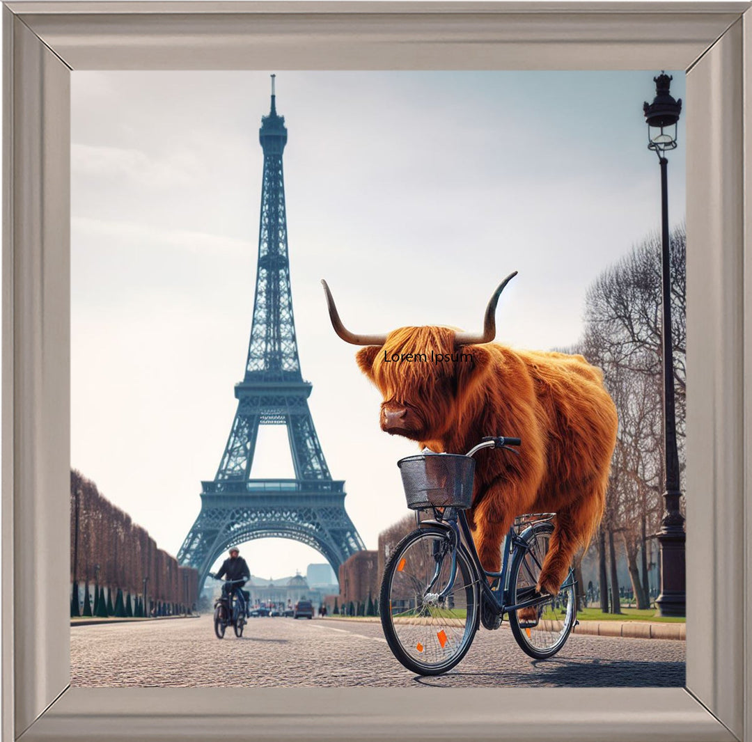 AN1110 COW BIKE RIDING AROUND EIFFEL TOWER