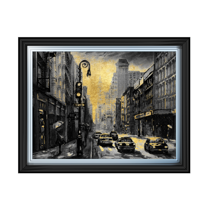 Gold leaf Victorian cityscape