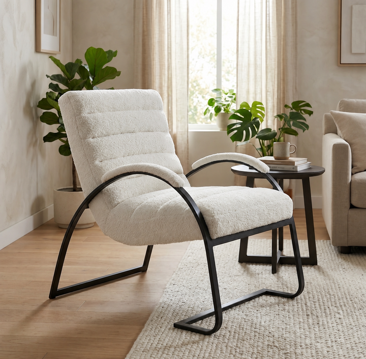 Boucle Ribbed Ark Chair