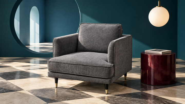 Richmond Grey Large Armchair – Spacious Comfort in Contemporary Style