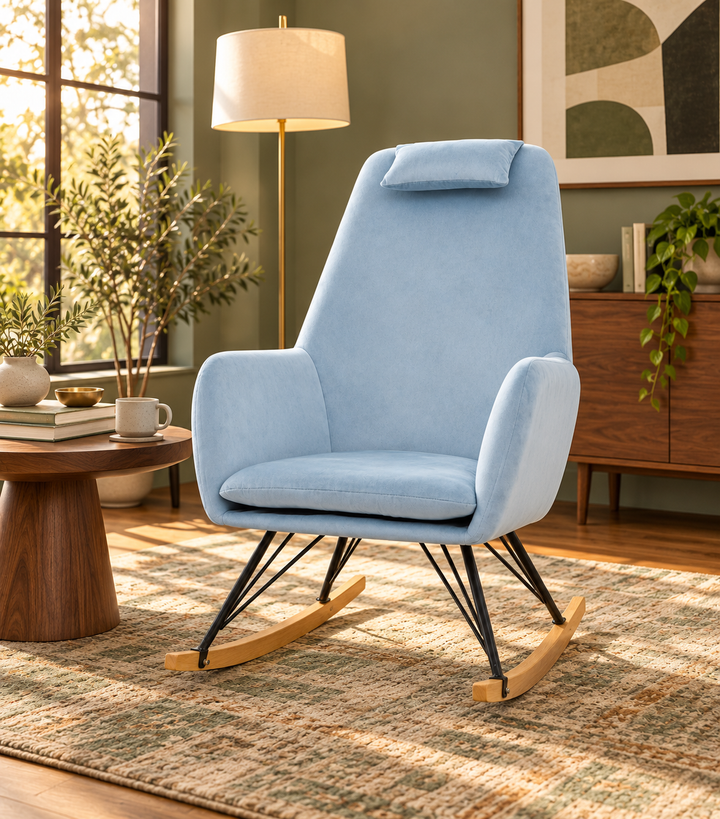 Fresco Rocking Chair – Blue Velvet