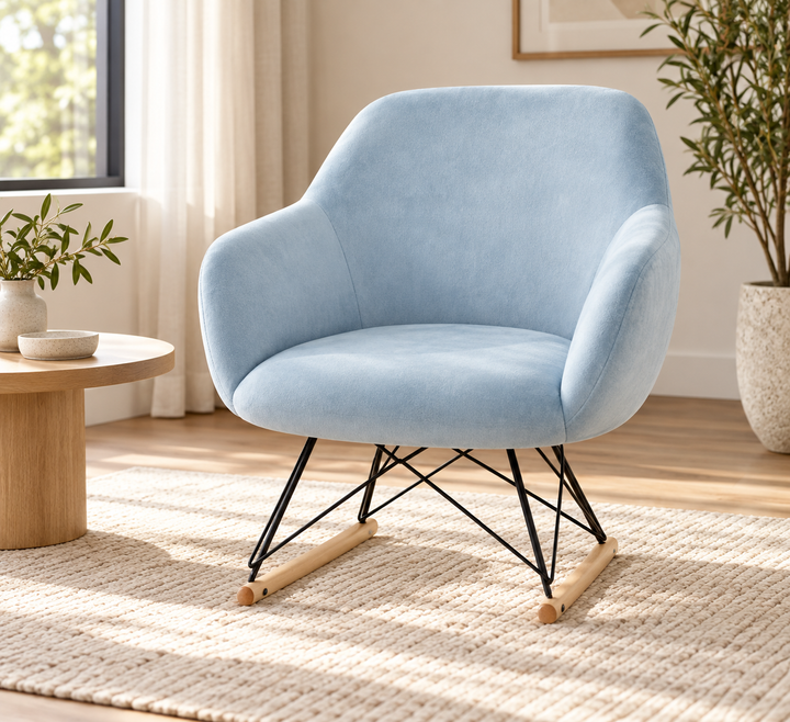 Fresco Small Rocking Chair – Blue Velvet