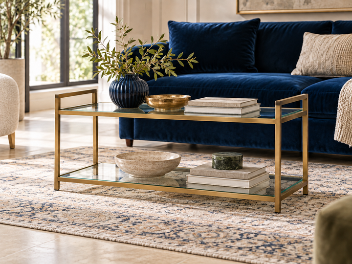 Dorking Matte Gold Console Table – Luxury Contemporary Hallway Table