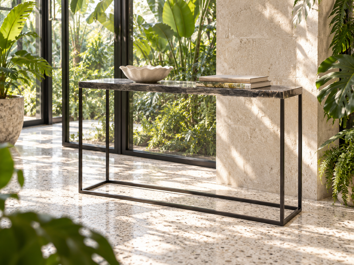 Umber Console Table – Silver Finish