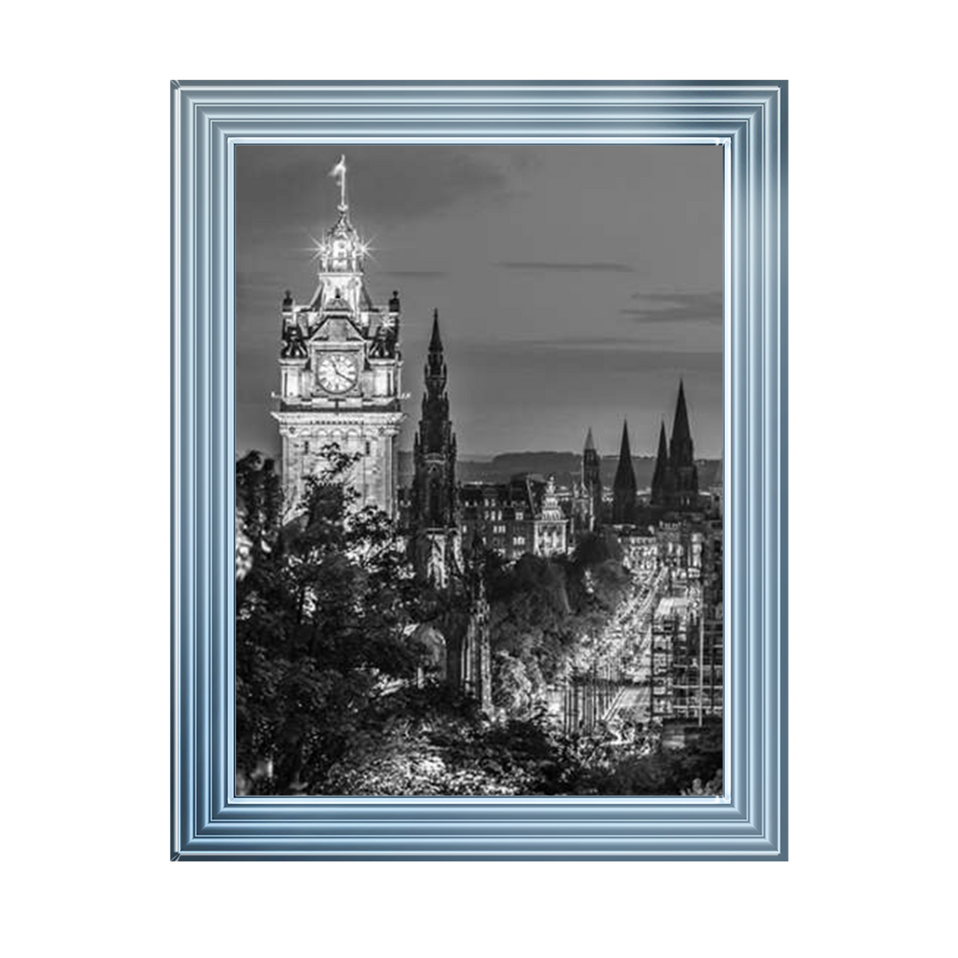 Princess Street and the Balmoral Hotel and night, Edinbrugh, Scotland, Assaf Frank