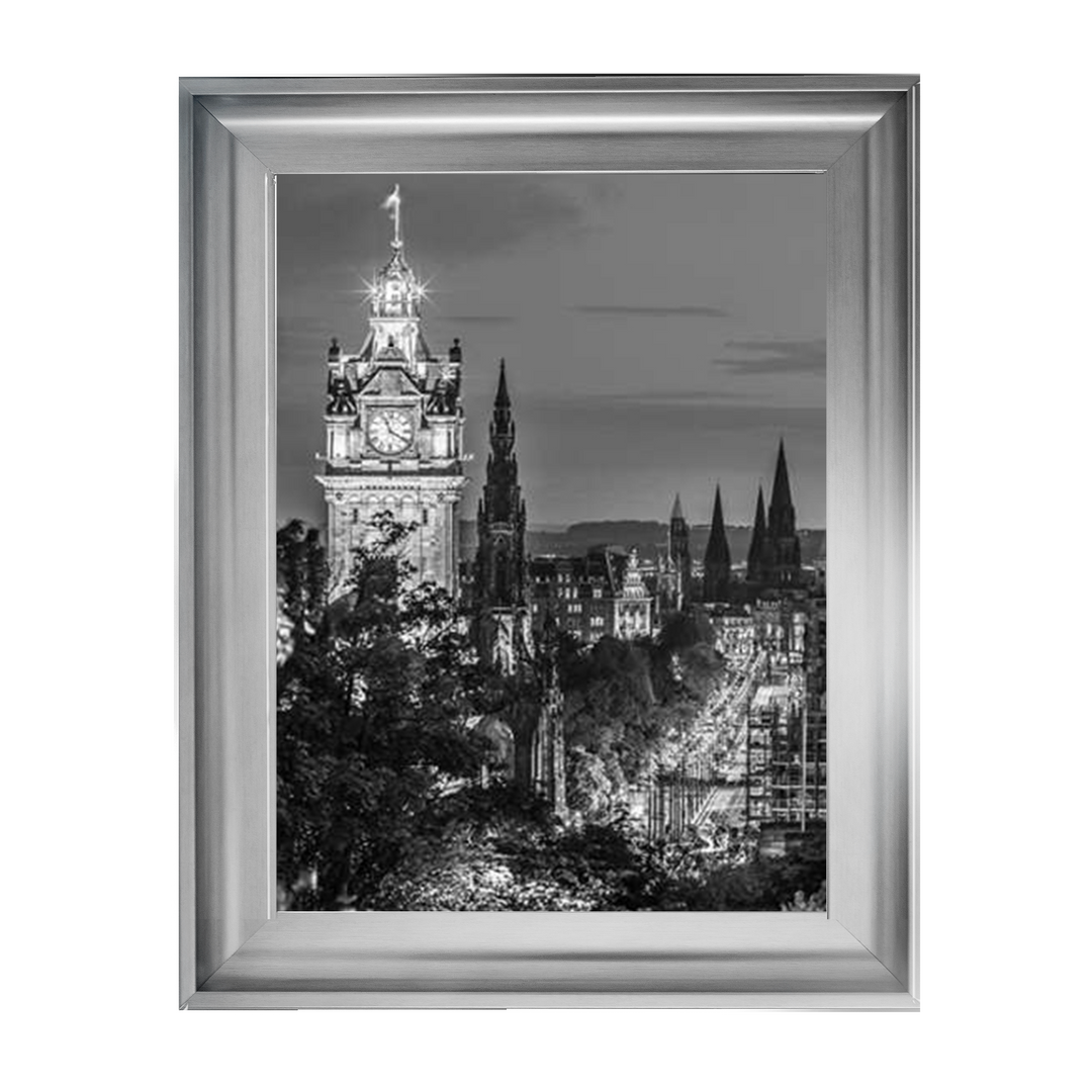 Princess Street and the Balmoral Hotel and night, Edinbrugh, Scotland, Assaf Frank