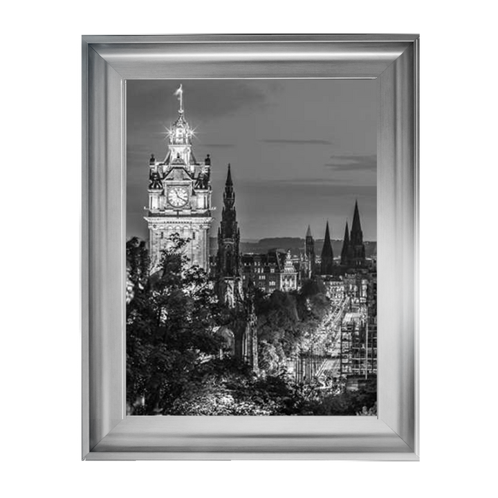 Princess Street and the Balmoral Hotel and night, Edinbrugh, Scotland, Assaf Frank