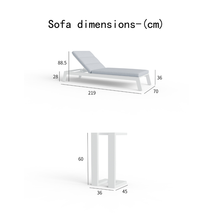 ALUXO® Dasia Outdoor Sun Lounger - White