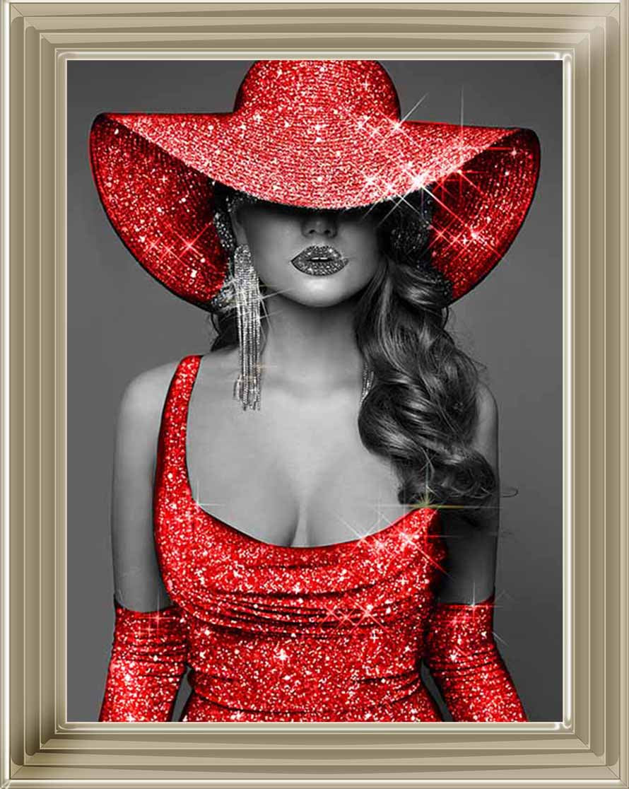 FG956 RED HAT RED DRESS ||