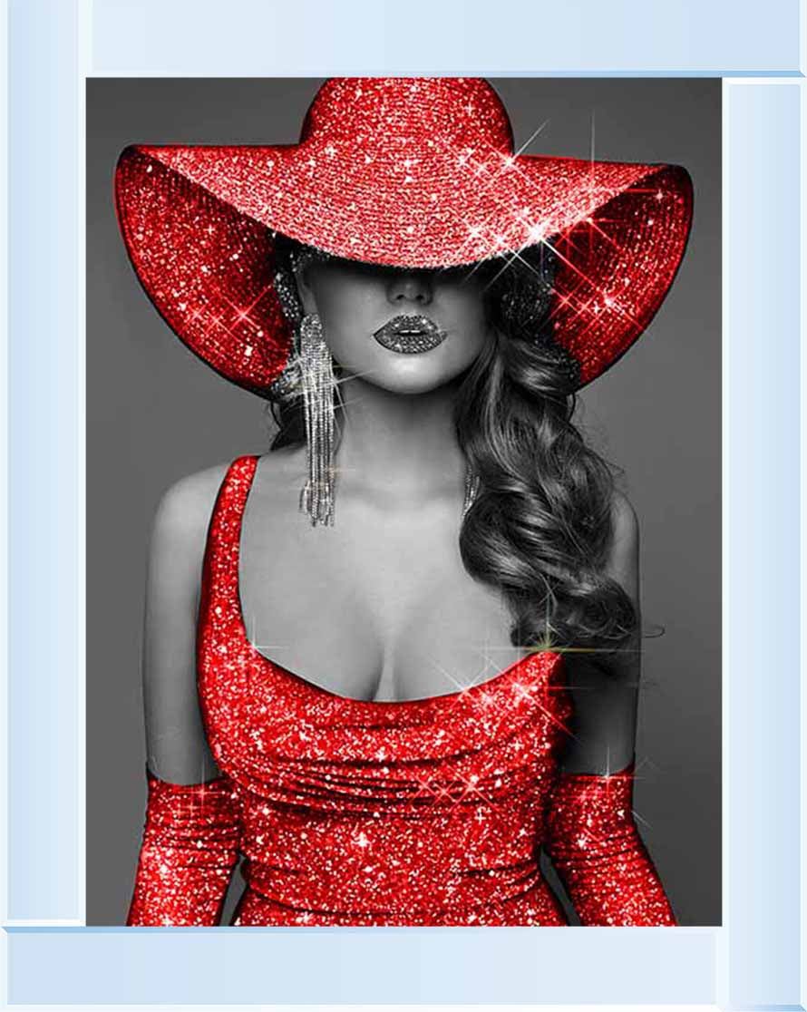 FG956 RED HAT RED DRESS ||