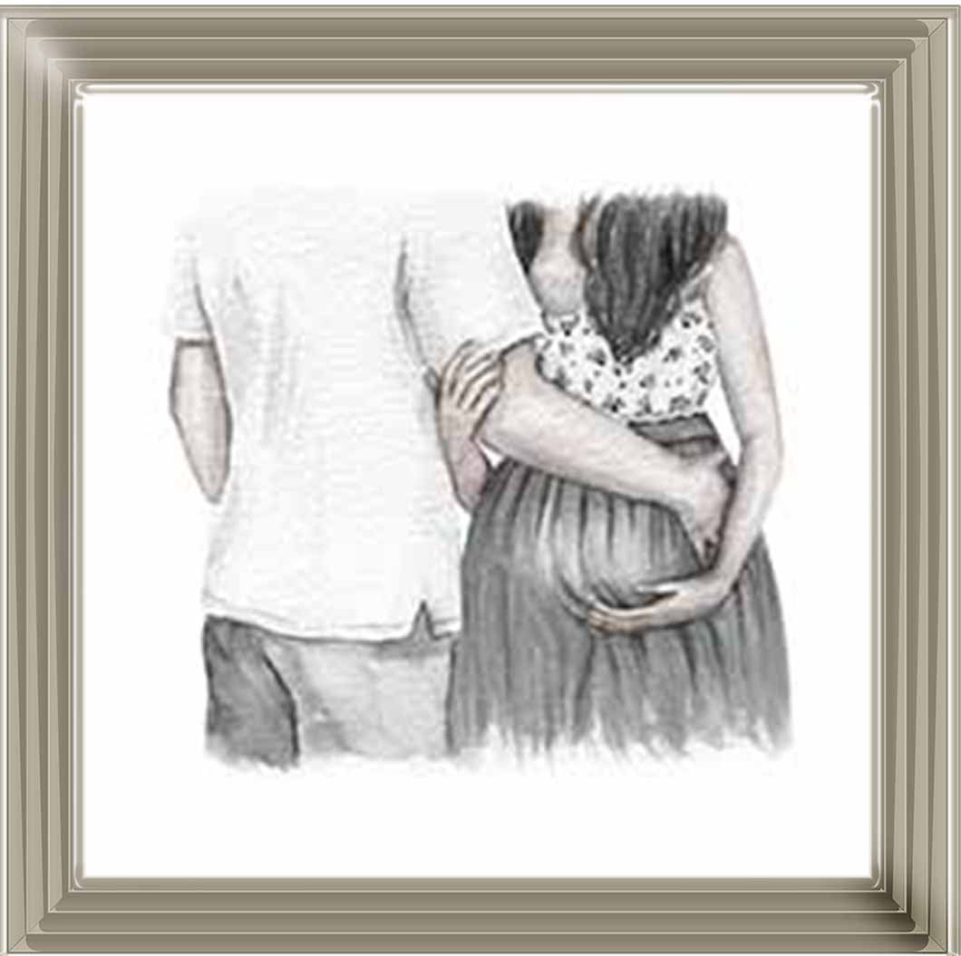 FG918-B&W Pregnant Couple