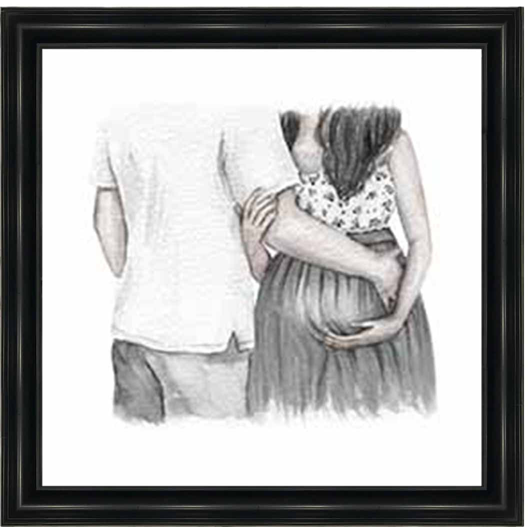 FG918-B&W Pregnant Couple