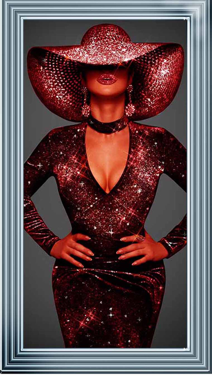 FG954 RED HAT RED DRESS