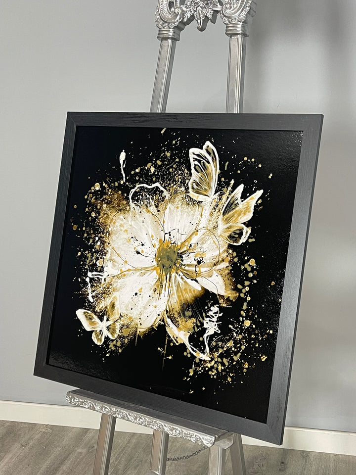 FL327 Black Floral Butterfly OV