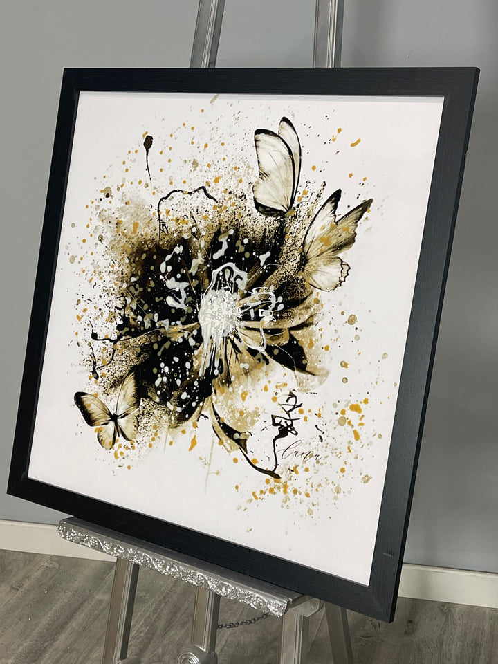 White Floral Butterfly OV