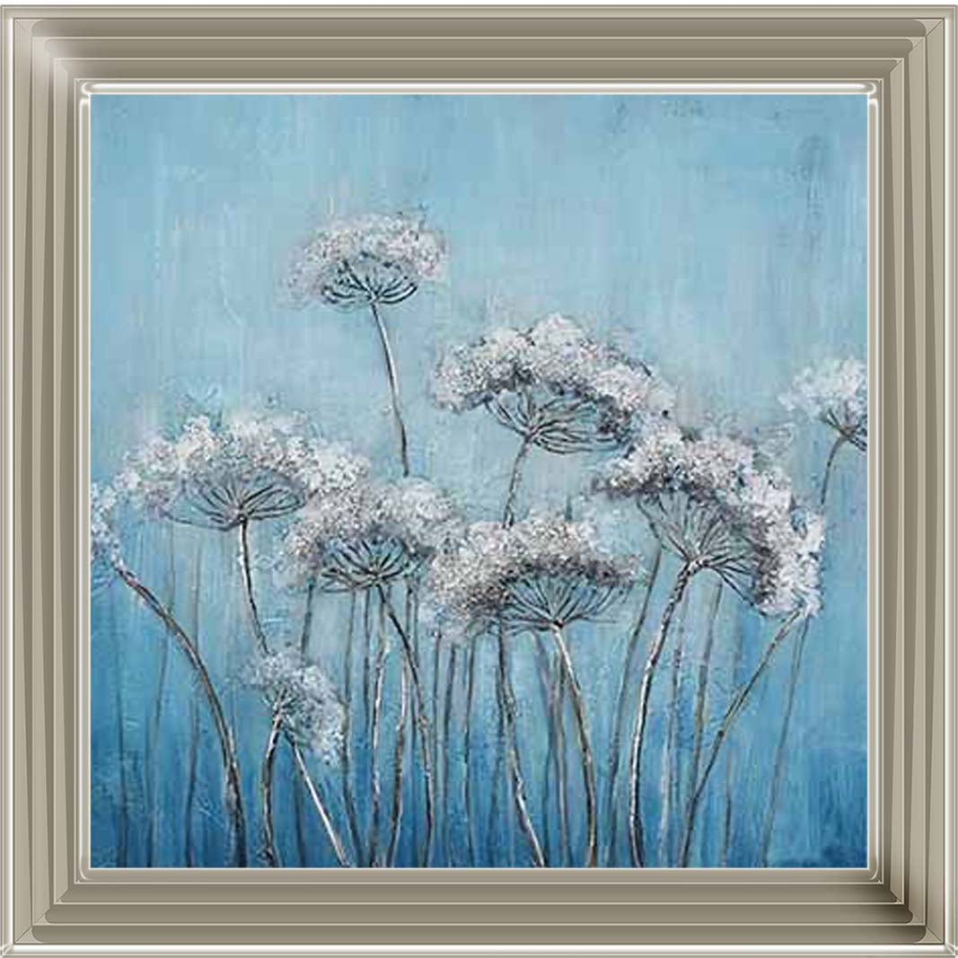 FL574 White Denise, Blue Background