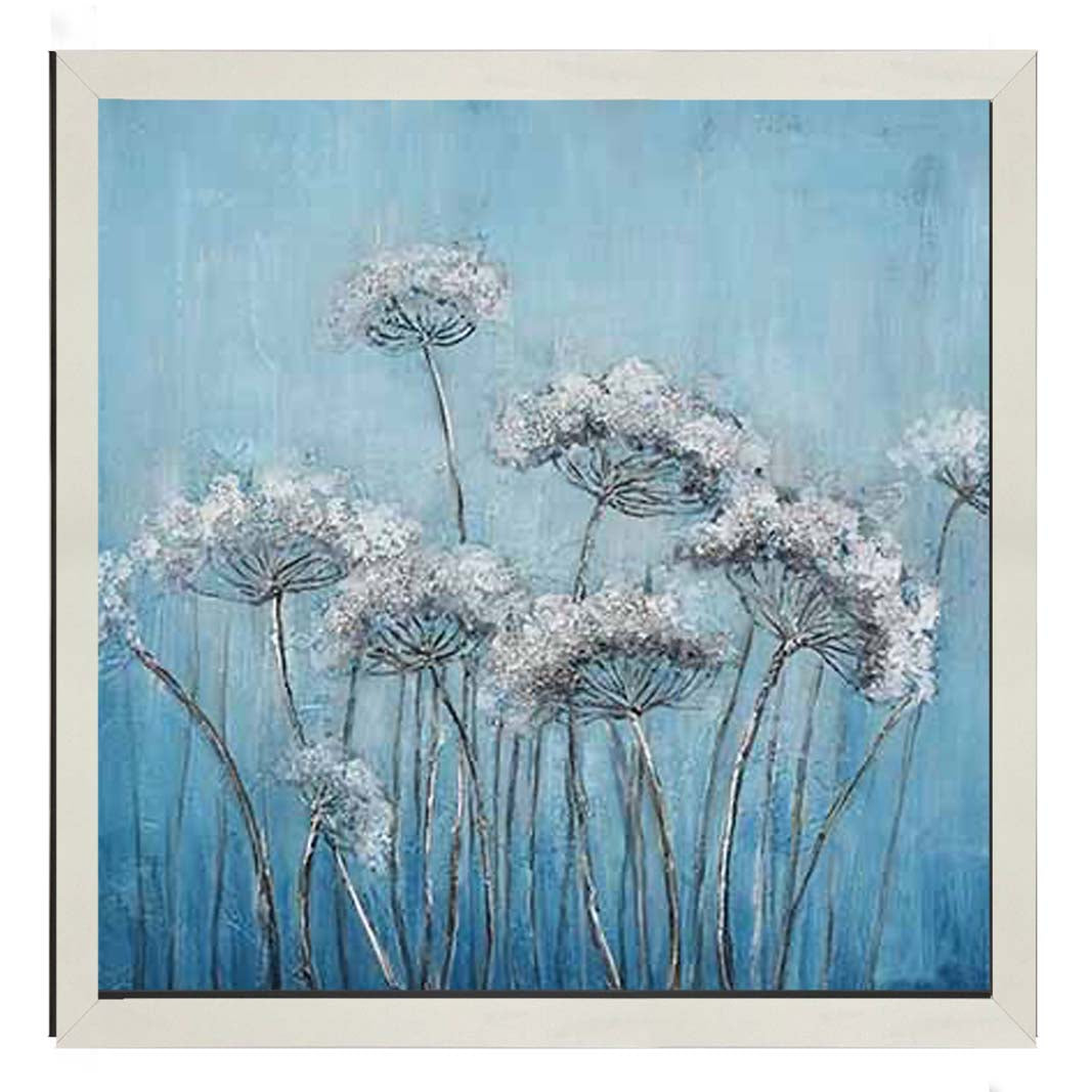 FL574 White Denise, Blue Background