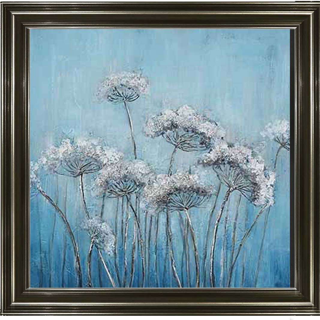 FL574 White Denise, Blue Background