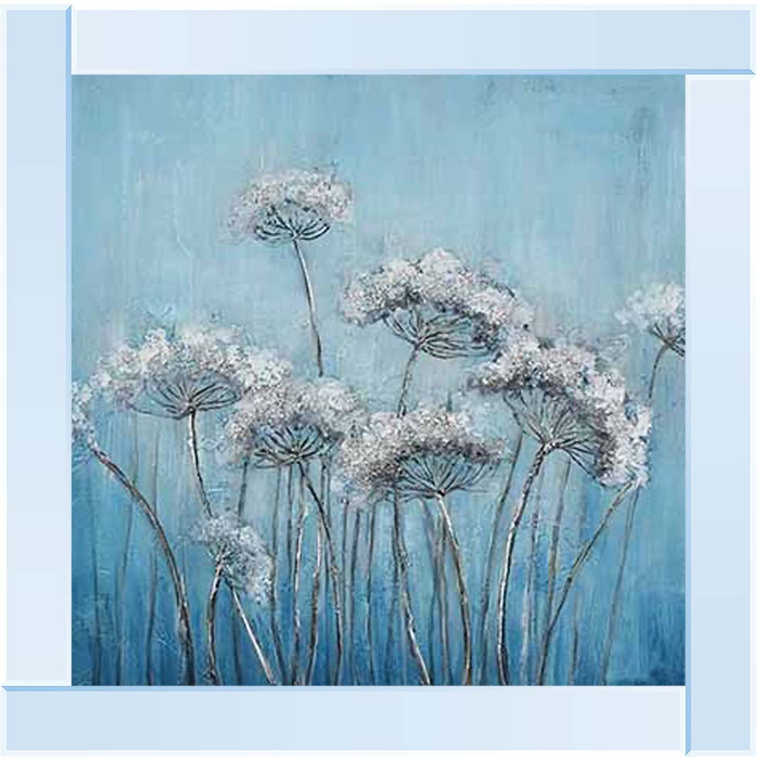 FL574 White Denise, Blue Background