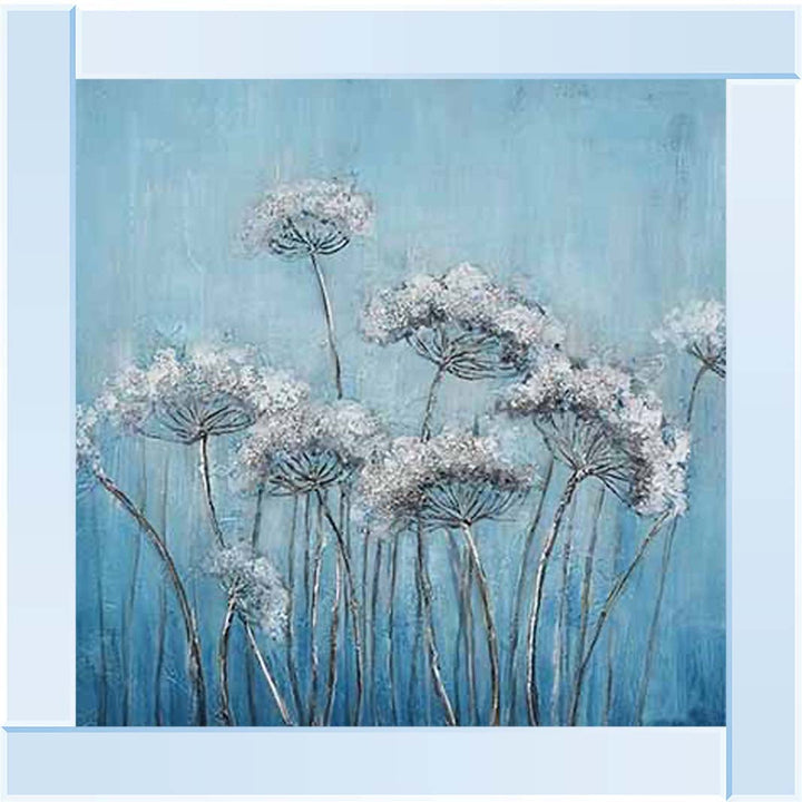 FL574 White Denise, Blue Background