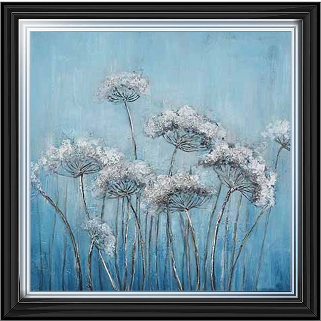 FL574 White Denise, Blue Background
