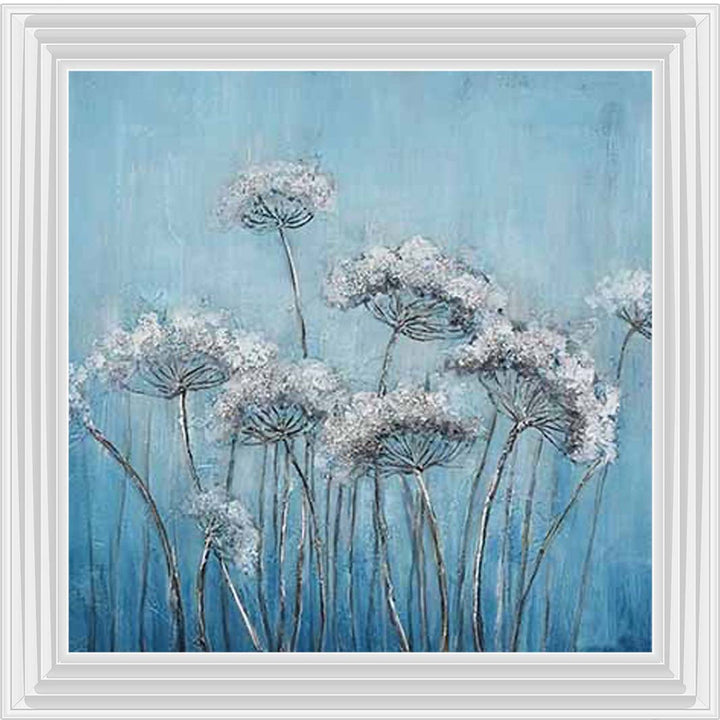 FL574 White Denise, Blue Background