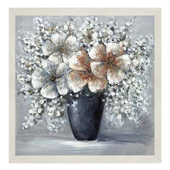 FL579 White Flowers Vase