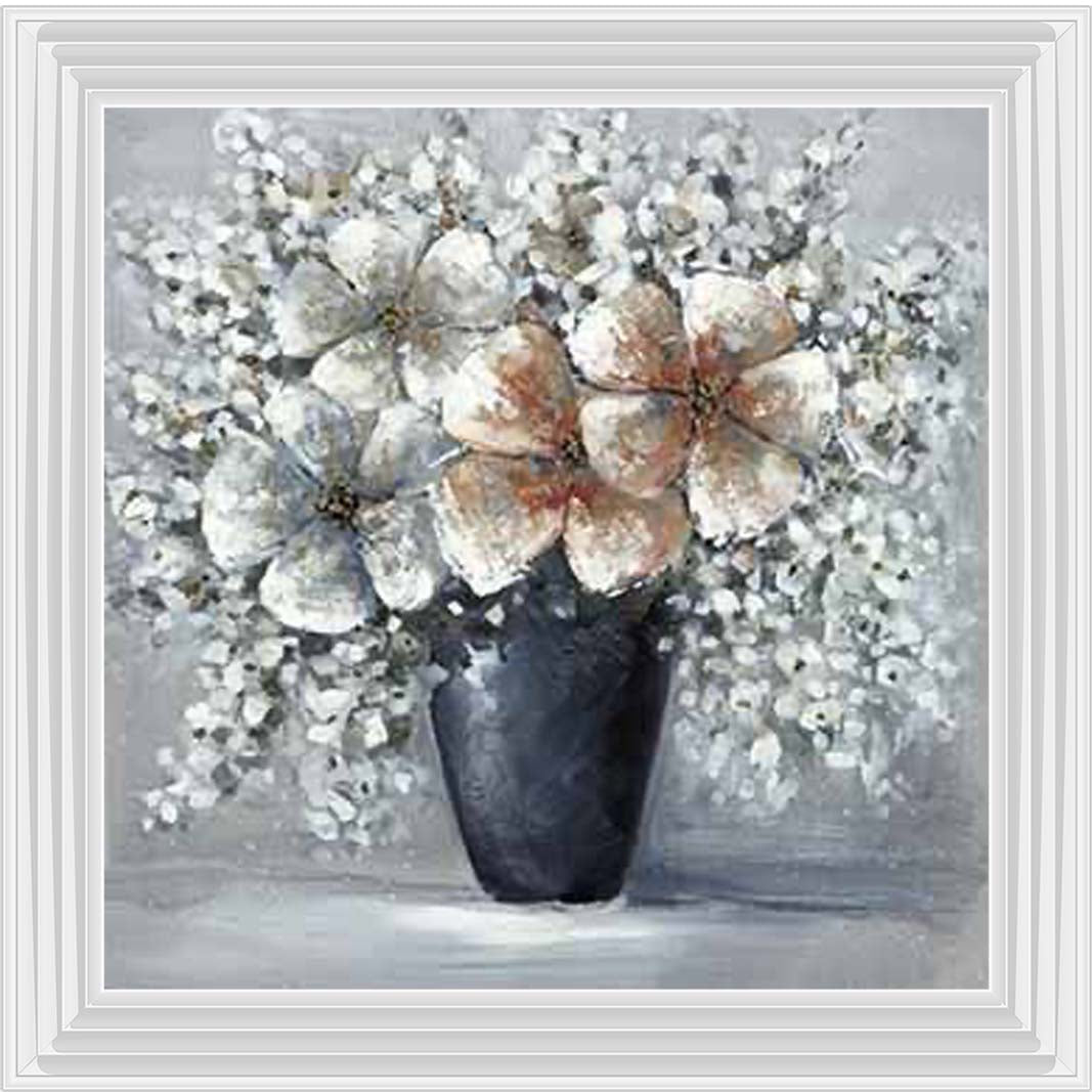 FL579 White Flowers Vase