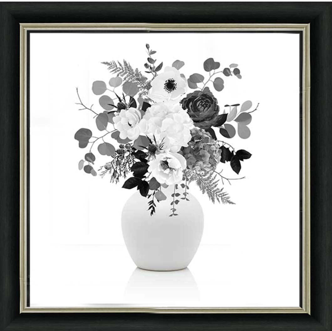 FL624-B&W Vintage Flower Vase