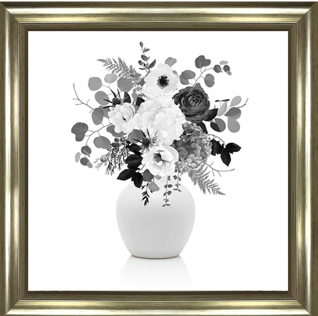 FL624-B&W Vintage Flower Vase
