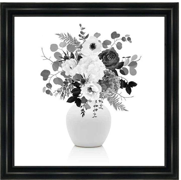 FL624-B&W Vintage Flower Vase