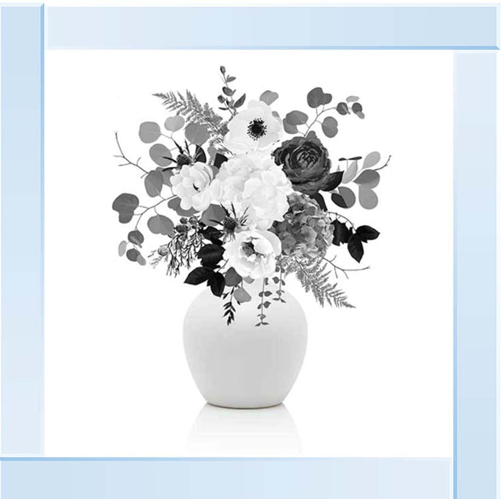 FL624-B&W Vintage Flower Vase