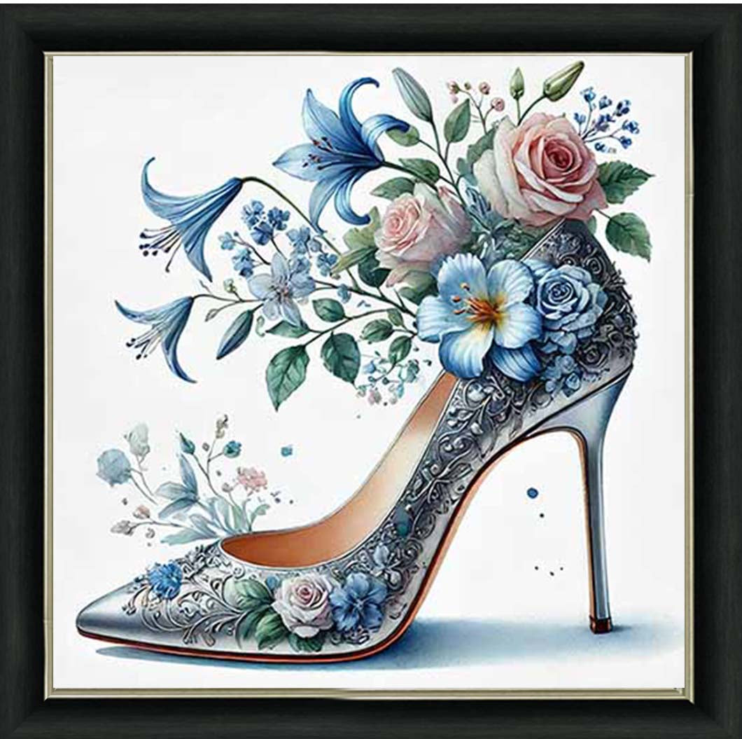 FS1024 Blue Floral Shoe