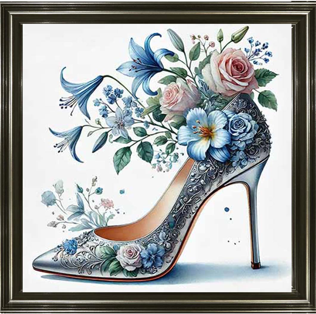 FS1024 Blue Floral Shoe