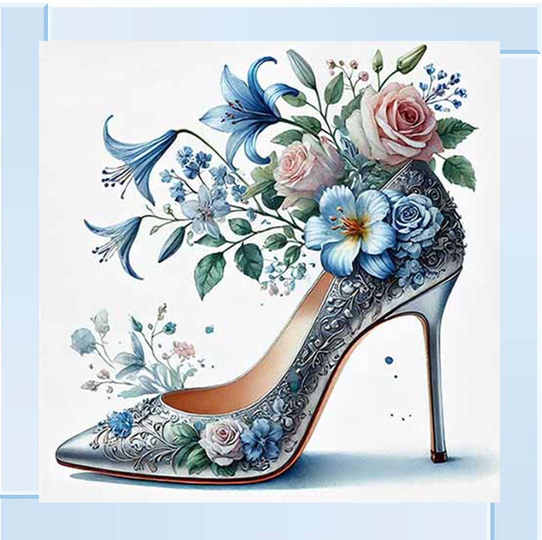 FS1024 Blue Floral Shoe