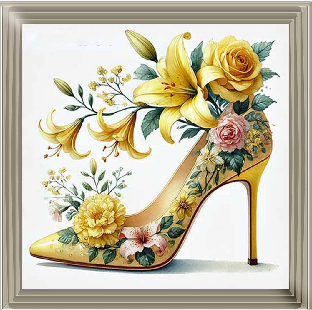 FS1025 Yellow Floral Shoe