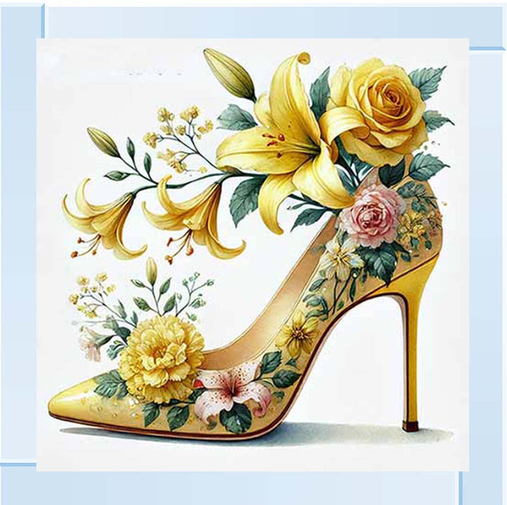 FS1025 Yellow Floral Shoe