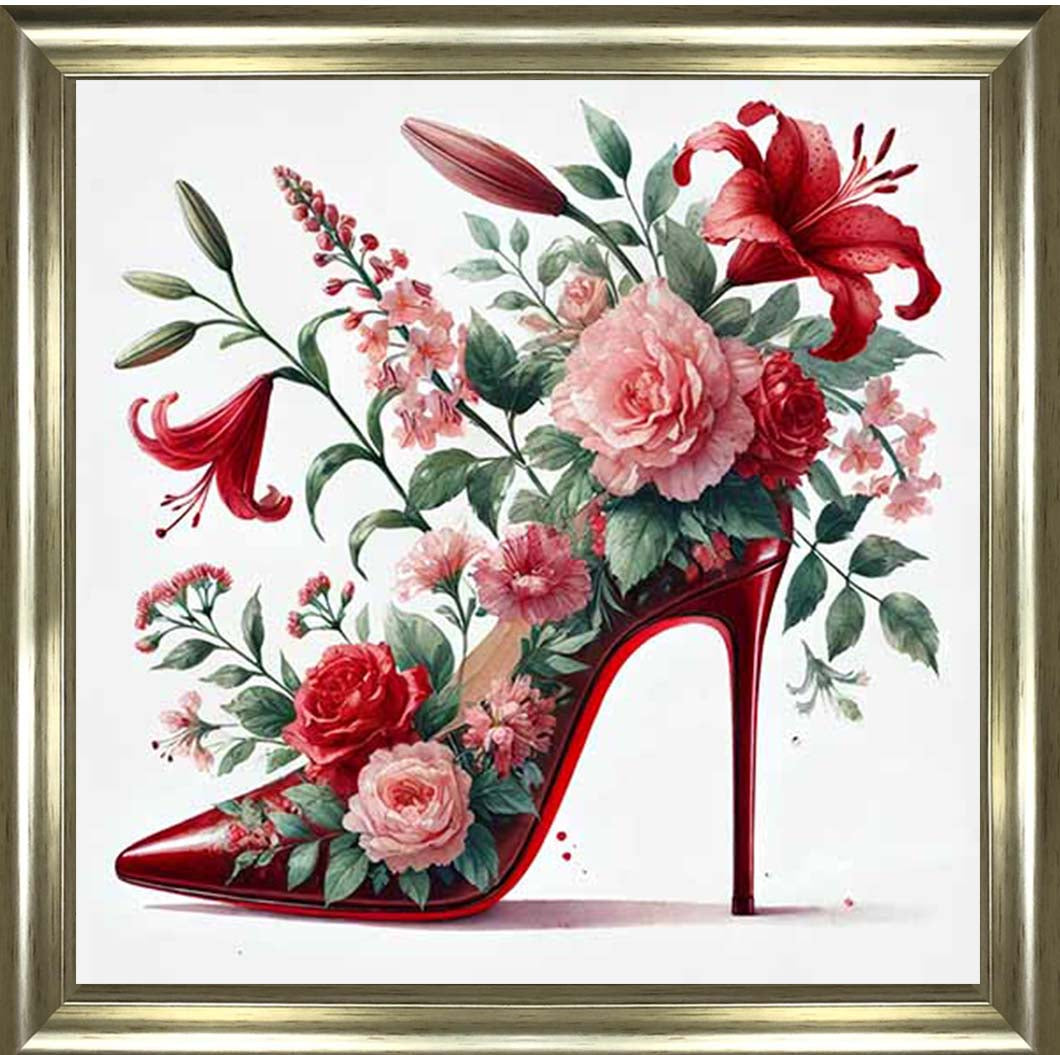 FS1026 Red Floral Shoe
