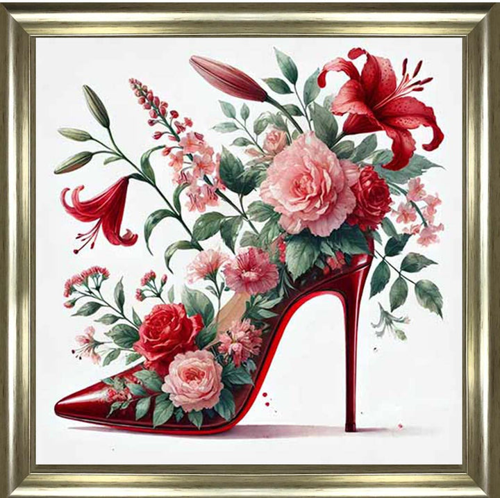 FS1026 Red Floral Shoe